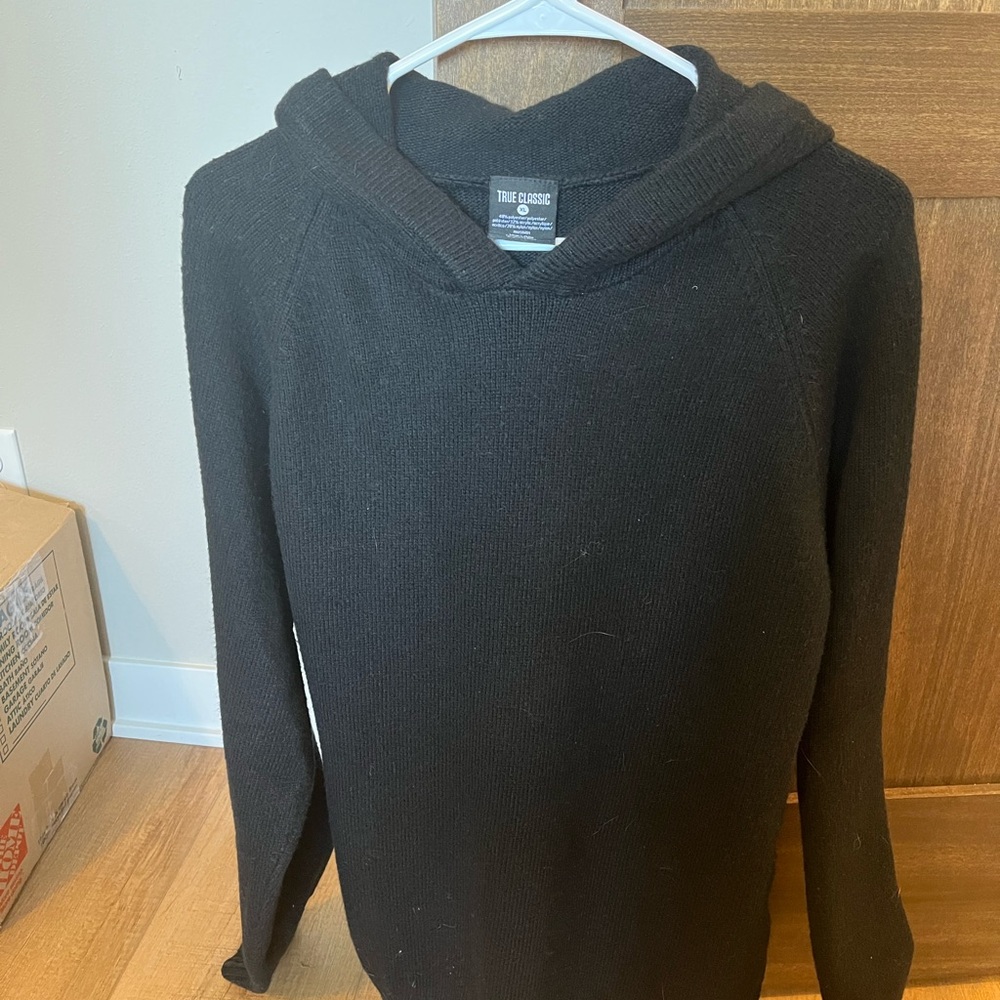 True Classic Black Men's Hooded Sweater